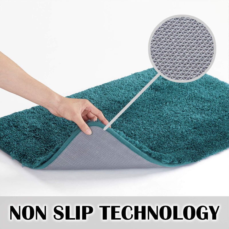 Suchtale Large Bathroom Rug Extra Soft and Absorbent Shaggy Bath Mat Machine Washable Microfiber Bathroom Non Slip Mat for Bath Floor Mats - Rubber Back (24 x 60 Teal) - Image 3